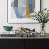 6" Grey Mustang Metal Hand Painted Decorative Airplane