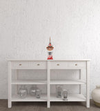 15" Black and Red Normandie Large Boat Hand Painted Decorative Boat