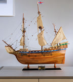 30" Wood Brown Mayflower Boat Hand Painted Decorative Boat