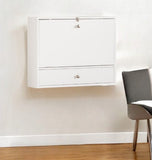 26" White Wall Mounted Floating Desk