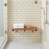 28" Brown Premium Wall Mount Teak Shower Bench