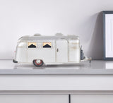6" Silver Metal Hand Painted Silver Camping Trailer Model Car
