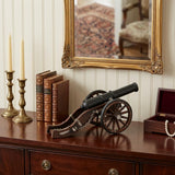 3" Brown and Black Metal Louis XIV Cannon Hand Painted Sculpture