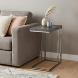 25" Silver And Gray Expandable Rectangular End Table