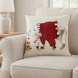Red Polar Bear Dimensional Throw Pillow