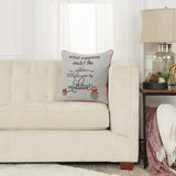 20" Gray Christmas Cotton Throw Pillow with Embroidery