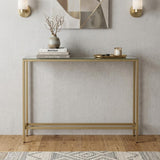 36" Silver and Gold Mirrored Glass Console Table