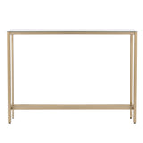 36" Silver and Gold Mirrored Glass Console Table