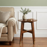 23" Brown Solid Wood End Table