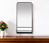 30" Black Metal Framed Accent Mirror
