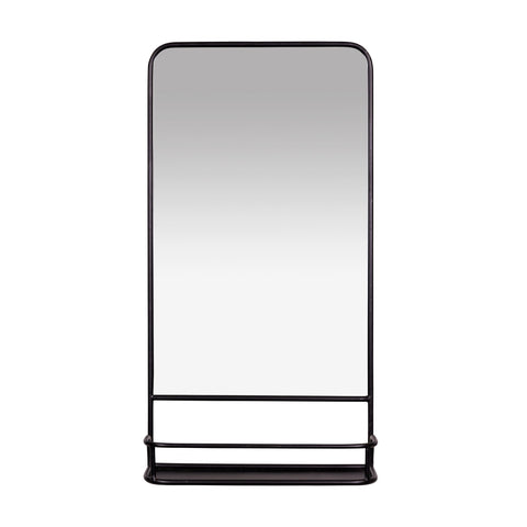 30" Black Metal Framed Accent Mirror