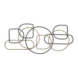 43" Black And Gold Metal Modern Abstract Hanging Dimensional Sculpture