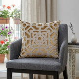 18 X 18 Gold Abstract Velvet Throw Pillow