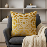18" Mustard Yellow Velvet Throw Pillow