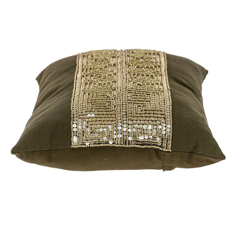 5' X 8' Fern Green And Gray Geometric Washable Indoor Outdoor Area Rug