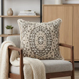 Boho Garland Beige and Dark Brown Decorative Accent Pillow