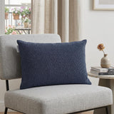 Shimmering Blue Beaded Luxury Throw Pillow