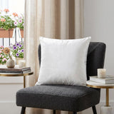 Classic 20" Solid Color White Soft Touch Throw Pillow