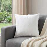 22" White Cotton Blend Throw Pillow