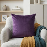 20" Purple And Dark Gray Cotton Blend Throw Pillow