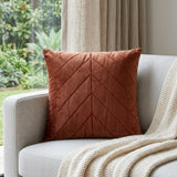 Quilted Velvet Arrows Burnt Orange Decorative Throw Pillow