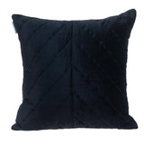 20" Black Cotton Blend Throw Pillow