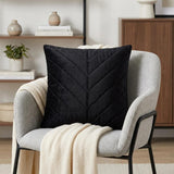 20" Black Cotton Blend Throw Pillow
