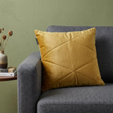 20" Yellow Cotton Blend Throw Pillow