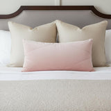 12" X 24" Pink Diamond Velvet Lumbar Throw Pillow