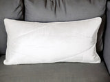 12" X 24" White Velvet Lumbar Throw Pillow