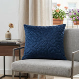 Navy Quilted Velvet Geo Decorative Throw Pillow