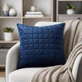 20" Navy Blue Cotton Blend Throw Pillow