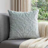 20" Gray Cotton Blend Throw Pillow