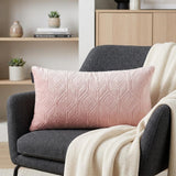 Tufted Diamonds Rose Gold Velvet Lumbar Accent Pillow