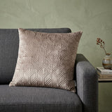 Tufted Diamonds Taupe Velvet Accent Pillow