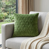 Tufted Diamonds Olive Velvet Accent Pillow