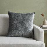 20" Gray Cotton Blend Throw Pillow