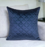 Tufted Diamond Navy Transitional Square Pillow