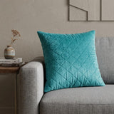 Tufted Diamond Aqua Transitional Square Pillow