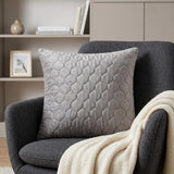 Taupe Tufted Velvet Quilted Throw Pillow