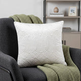 20" White Cotton Blend Throw Pillow