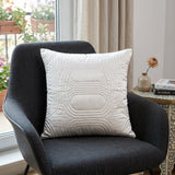 12" X 24" White Cotton Blend Throw Pillow