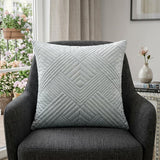 20" Gray Cotton Blend Throw Pillow