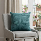 20" Teal Cotton Blend Throw Pillow