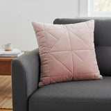 Pink Chunky Geo Stitched Velvet Decorative Throw Pillow