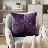 Purple Chunky Geo Stitched Velvet Decorative Throw Pillow