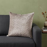 20" Taupe Cotton Blend Throw Pillow