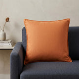 20" Orange Cotton Throw Pillow
