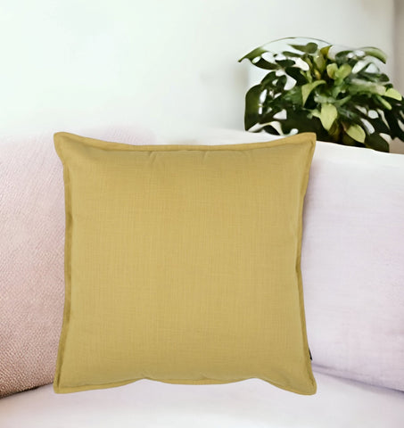 20" Tan Cotton Throw Pillow