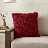 18" Red Cotton Throw Pillow